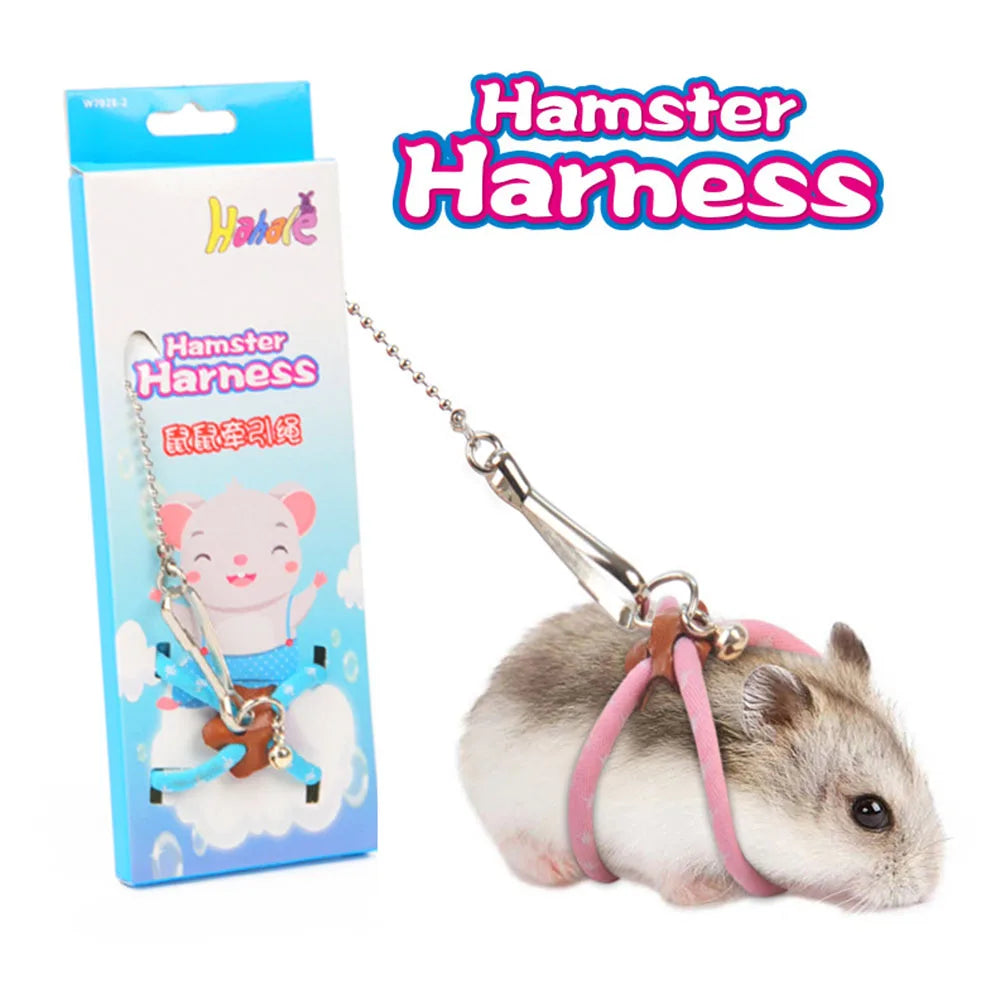 Adjustable Soft Leash Set for Small Pets - Ideal for Birds, Mice, Hamsters, Ferrets, and Guinea Pigs - Durable Bite-Resistant Pigskin Strap