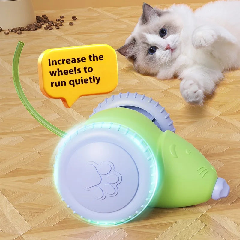 Interactive Electric Mouse Car Toy for Cats - Rechargeable Automatic Teaser with Intelligent Obstacle Avoidance