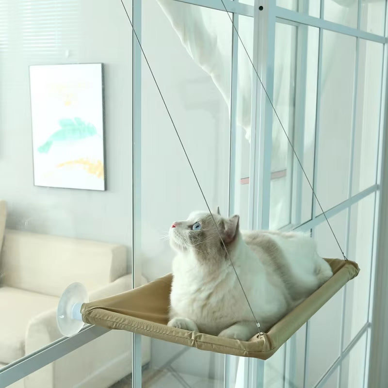 Elevated Premium Aerial Cat Hammock - Perfect Window Seat for Cats and Kittens, Supports Up to 20kg, Ideal for Climbing and Cozy Nesting