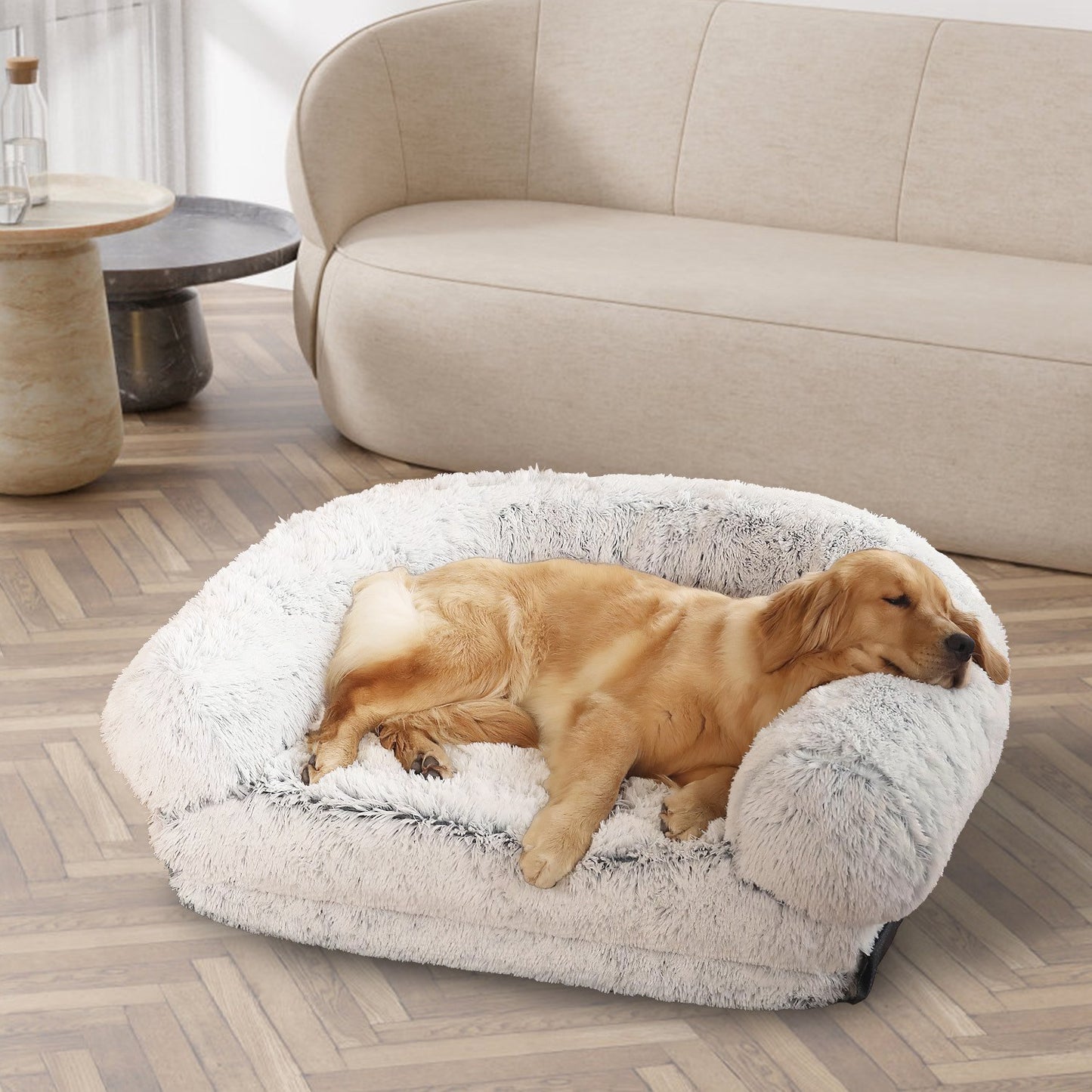 1Pc Large Foldable Human Size Dog Bed With Pillow Blanket