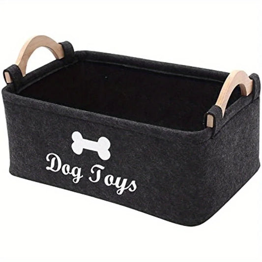 Felt Pet Toy Storage Organizer for Dogs - Ideal for Toys, Blankets, Leashes, and Food