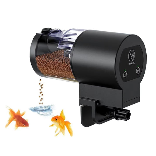 Automatic Aquarium Fish Feeder with 100ml Capacity - Easy Setup and Battery Operated