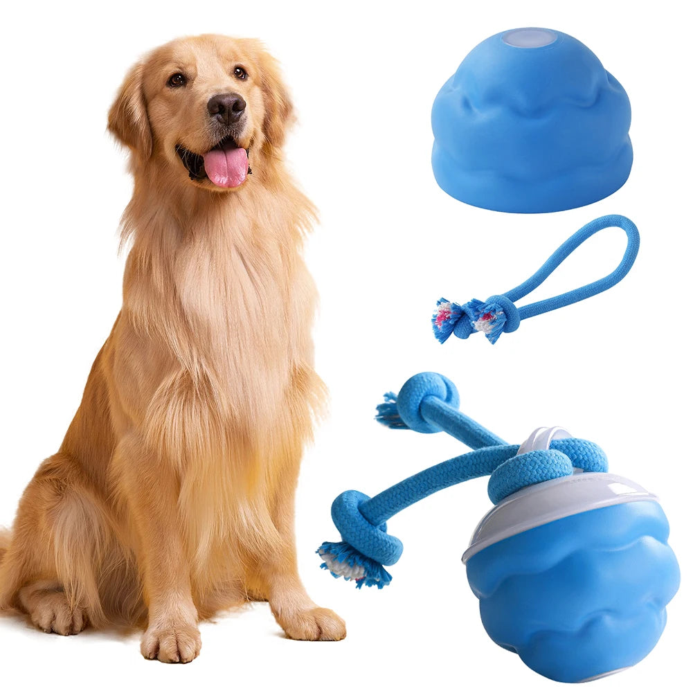 Electric Rolling Ball Interactive Pet Toy with Rope Motion - USB Rechargeable Exercise Toy for Dogs and Cats