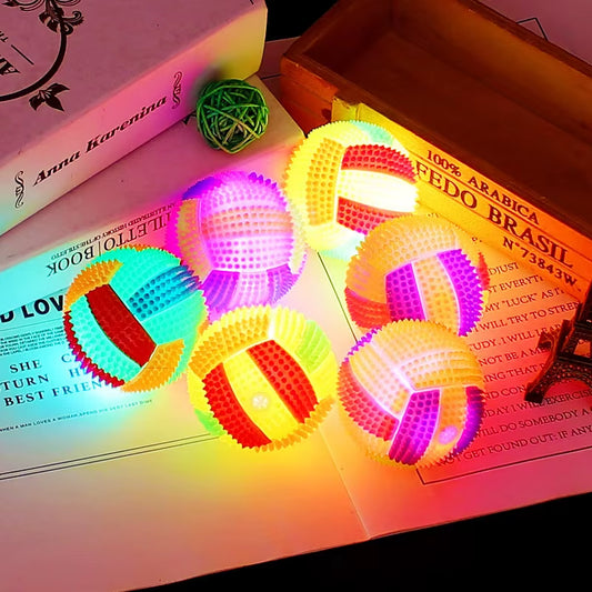 Luminous Elastic Sound Activation Massage Ball Toy for Dogs and Children - Bouncy Whistle Soccer Ball