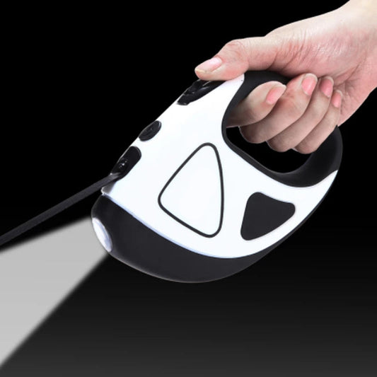 Automatic Retractable Fiber Dog Leash with Integrated Night Safety LED and Stretch Mechanism