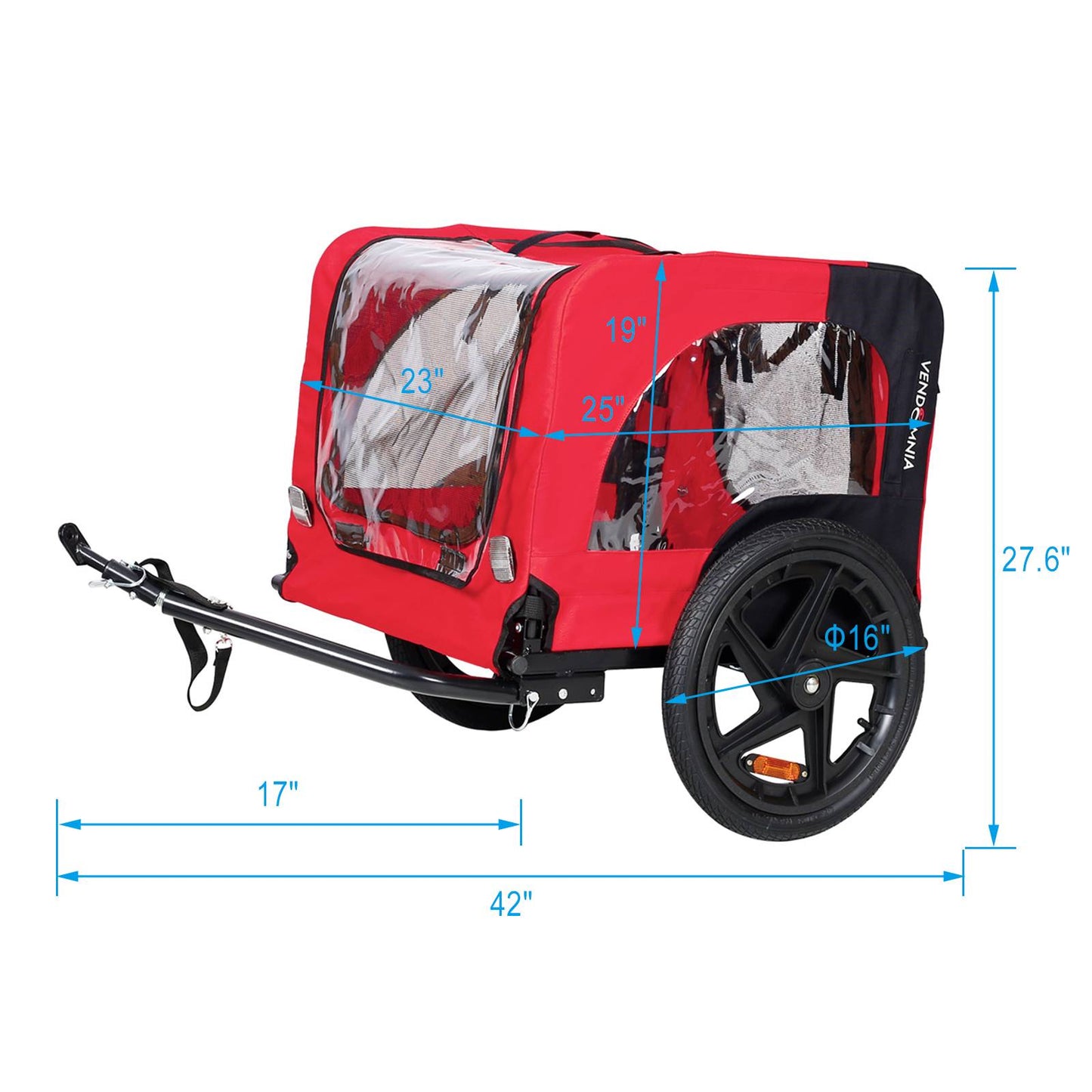Outdoor Heavy Duty Foldable Practical Pet Stroller  With Bicycle Tow