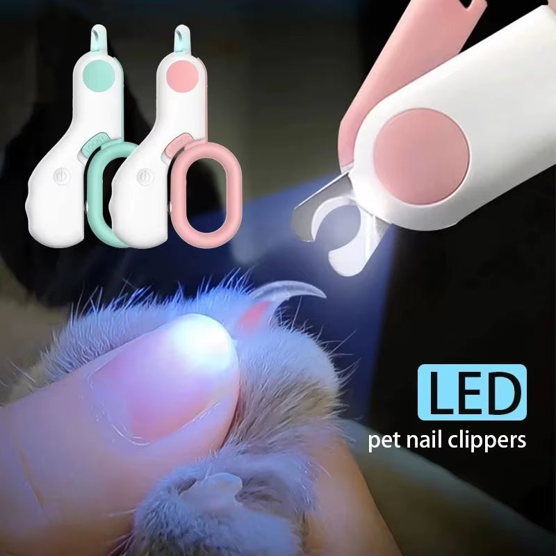 Professional LED Pet Nail Clipper with Safety Lock - Grooming Kit for Cats and Dogs