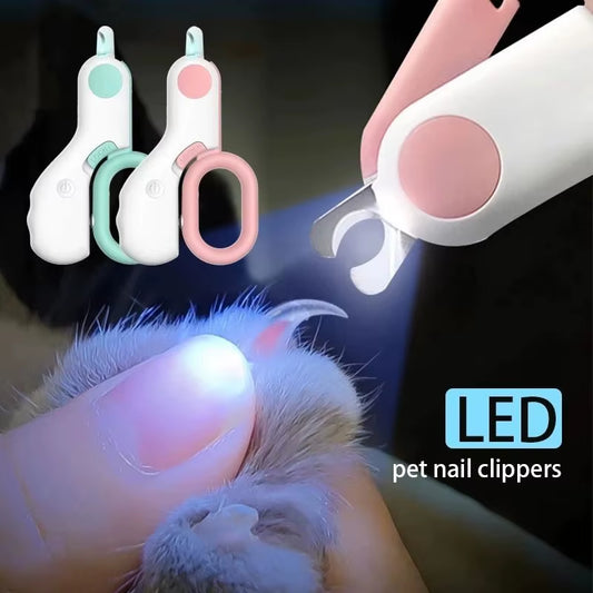 Professional LED Pet Nail Clipper with Safety Lock - Grooming Kit for Cats and Dogs