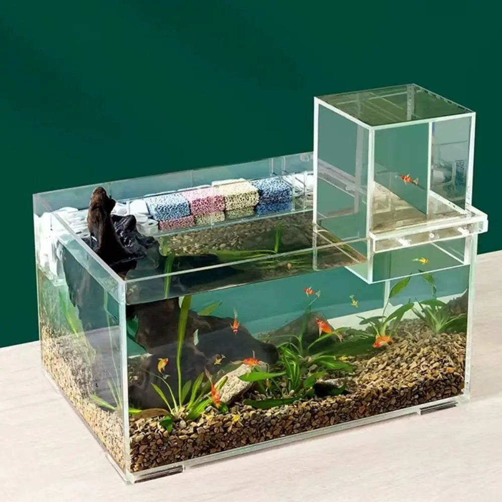 Acrylic Suspended Fish Tank with Innovative Negative Pressure Design - Effortless Installation and Striking Aquatic Display