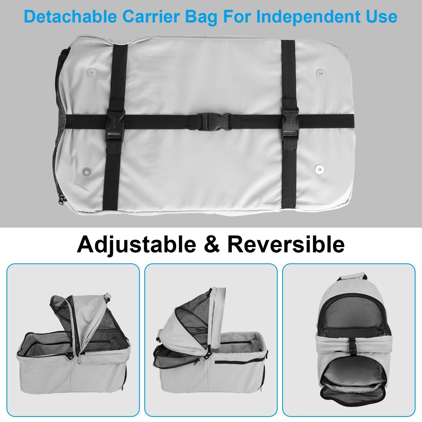 Pet Stroller Foldable Carrier Strolling Cart