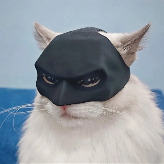 Halloween Black Bat Cat Avenger Mask - Cosplay Hat and Superhero Pet Accessory for Photos and Play