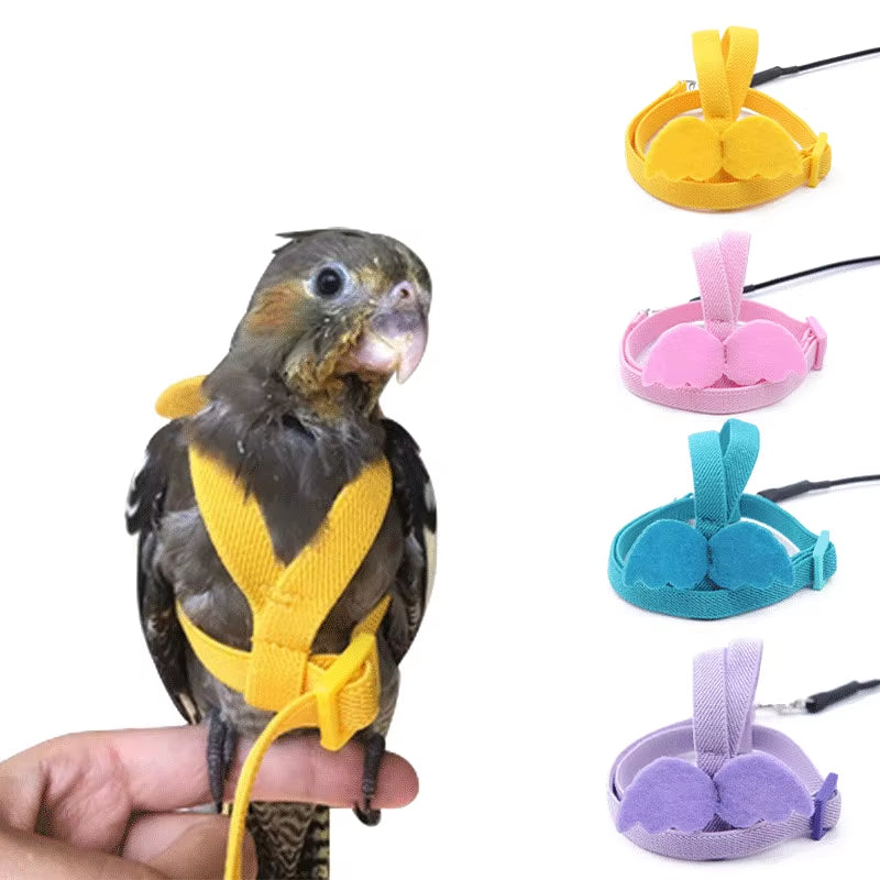 Parrot Flight Harness and Leash for Outdoor Training - Ideal for Cockatiels, Macaws, and Budgerigars