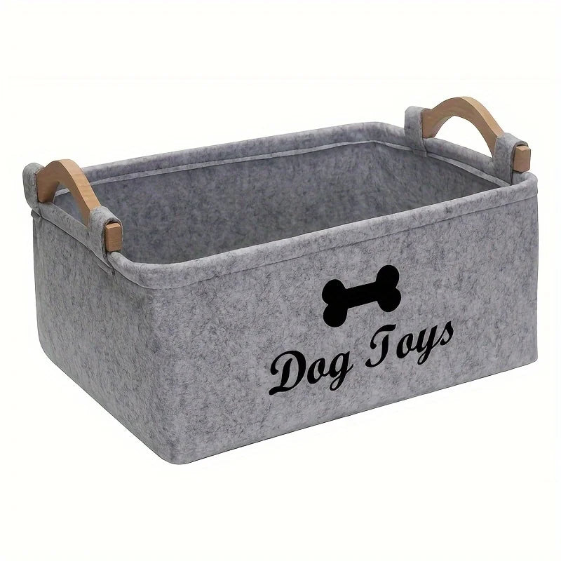 Felt Pet Toy Storage Organizer for Dogs - Ideal for Toys, Blankets, Leashes, and Food