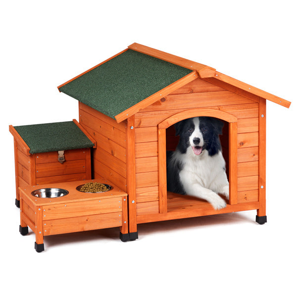Green Asphalt Roof Golden Red Main Body Fir House Cat And Dog House