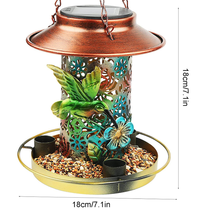 Solar-Powered Outdoor Bird Feeder - Durable Metal Design for Cardinals, Perfect Gift for Bird Lovers