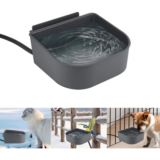 1L Heated Pet Bowl for Cats, Rabbits, and Birds - Versatile Indoor/Outdoor Ice-Free Water Solution for Dogs and Poultry