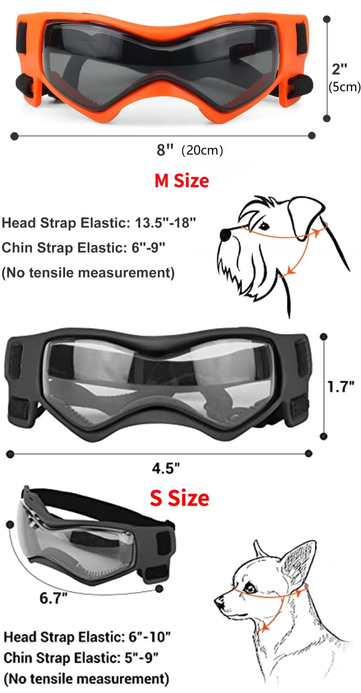 Premium Dog Sunglasses for Small Breeds - Ultimate UV Protection and Windproof Design with Adjustable Soft Frame for Small and Medium Dogs and Puppies