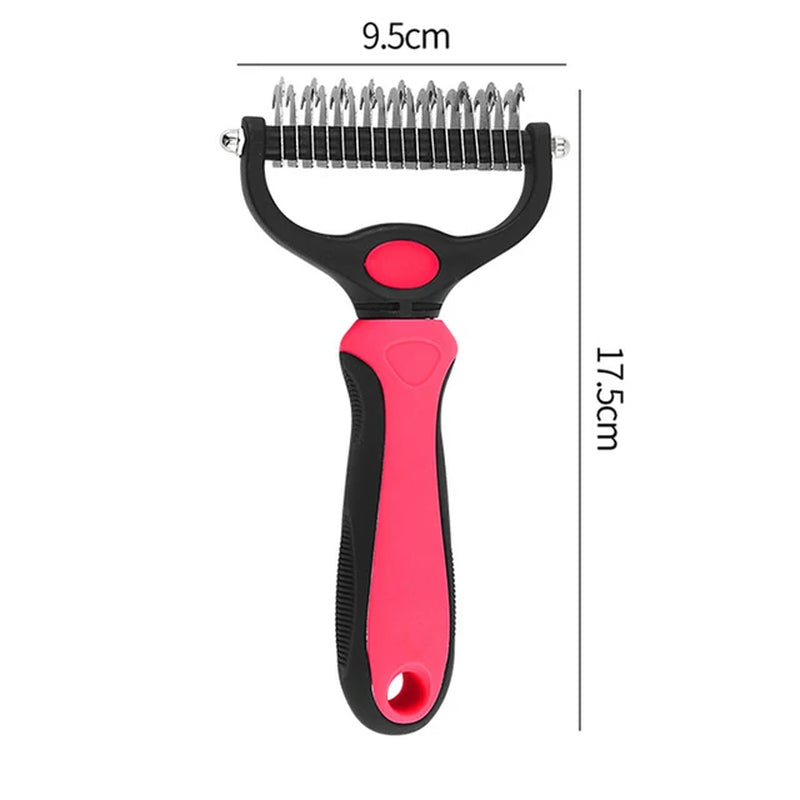 Professional Dual-Sided Deshedding Brush for Dogs and Cats - Efficient Grooming Tool for Fur and Mat Removal