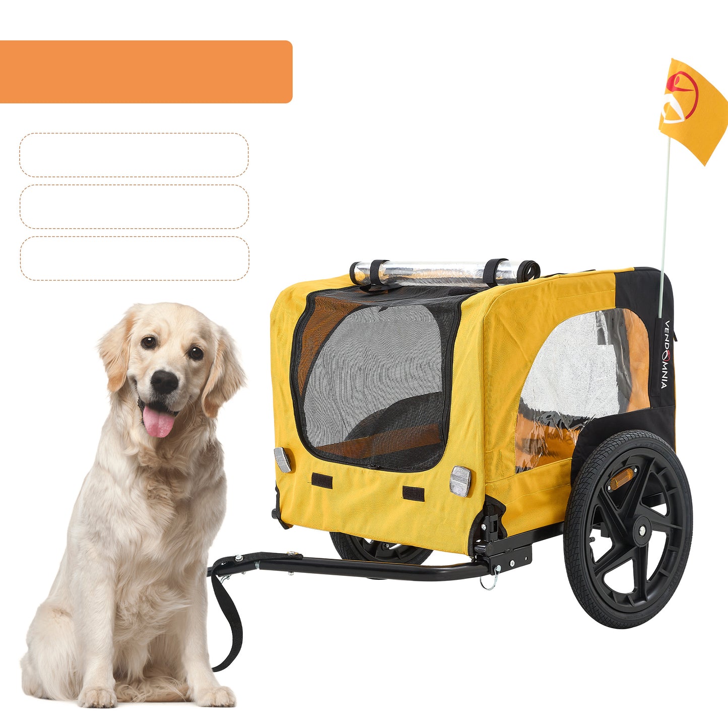 Outdoor Heavy Duty Foldable Practical Pet Stroller  With Bicycle Tow
