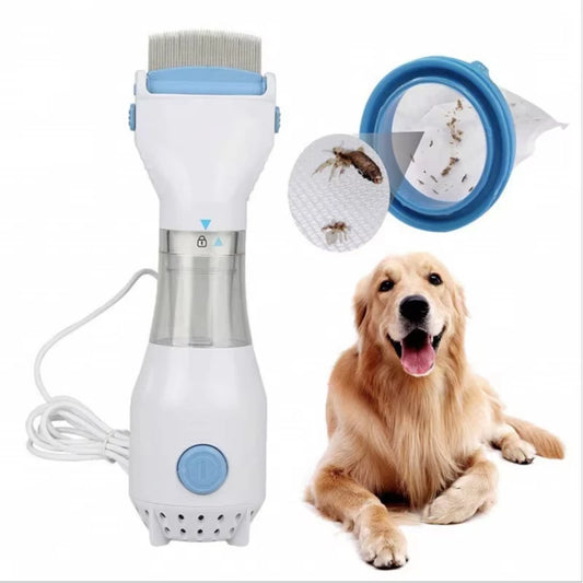 Electric Pet Lice and Flea Removal Comb: 3-in-1 Physical Brush for Cat and Dog Grooming | Chemical-Free and Versatile Solution