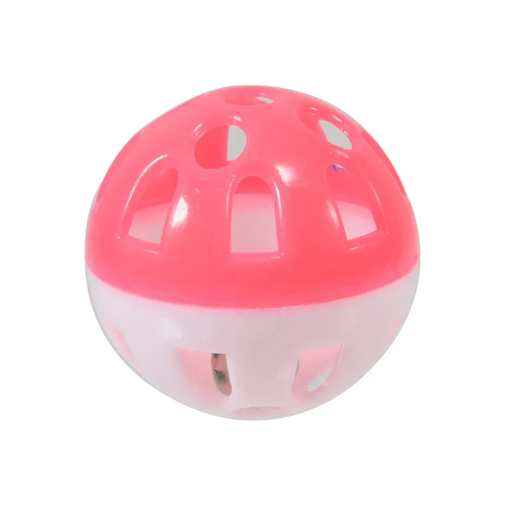 10-Piece Vibrantly Colored Hollow Rolling Bell Ball Toy Set for Parrots and Birds - Chewing and Play Essentials for Parakeets and Cockatiels
