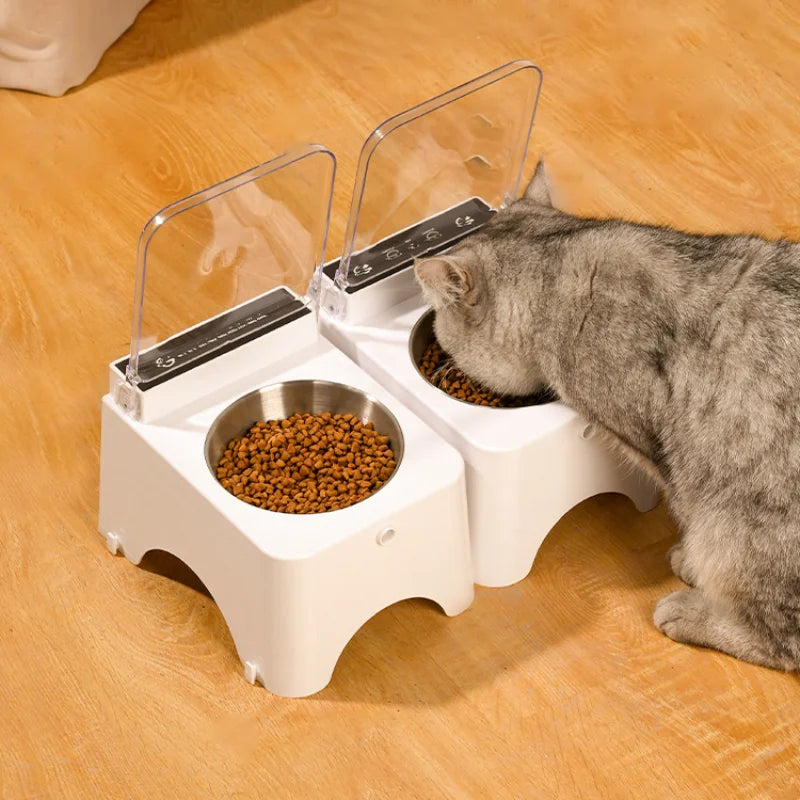 Smart Pet Feeder with Infrared Sensor and Automatic Lid for Cats and Dogs, Rodent-Proof Food Dispenser