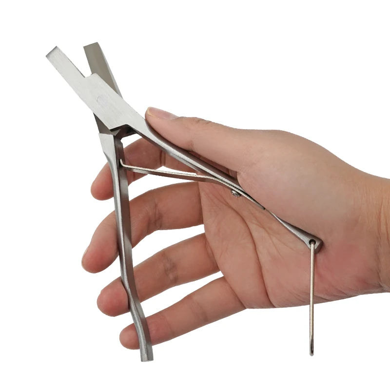Stainless Steel Pig Ear Notcher Pliers with V and U Shape Clamps for Livestock Ear Marking - Essential Tool for Agricultural Use