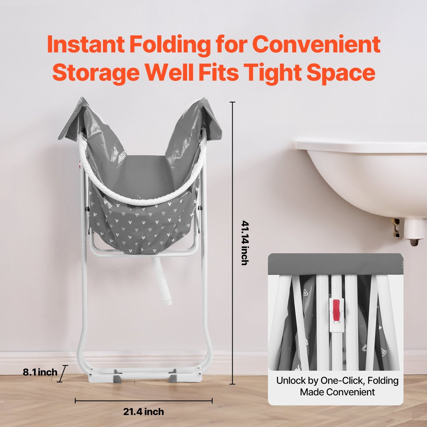 Elevated Foldable Pet Bathing Station in Grey for Small to Medium Dogs and Cats