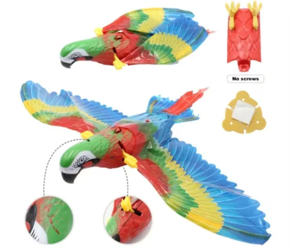 Interactive Electric Bird Cat Toy with Teaser Stick and Scratching Rope