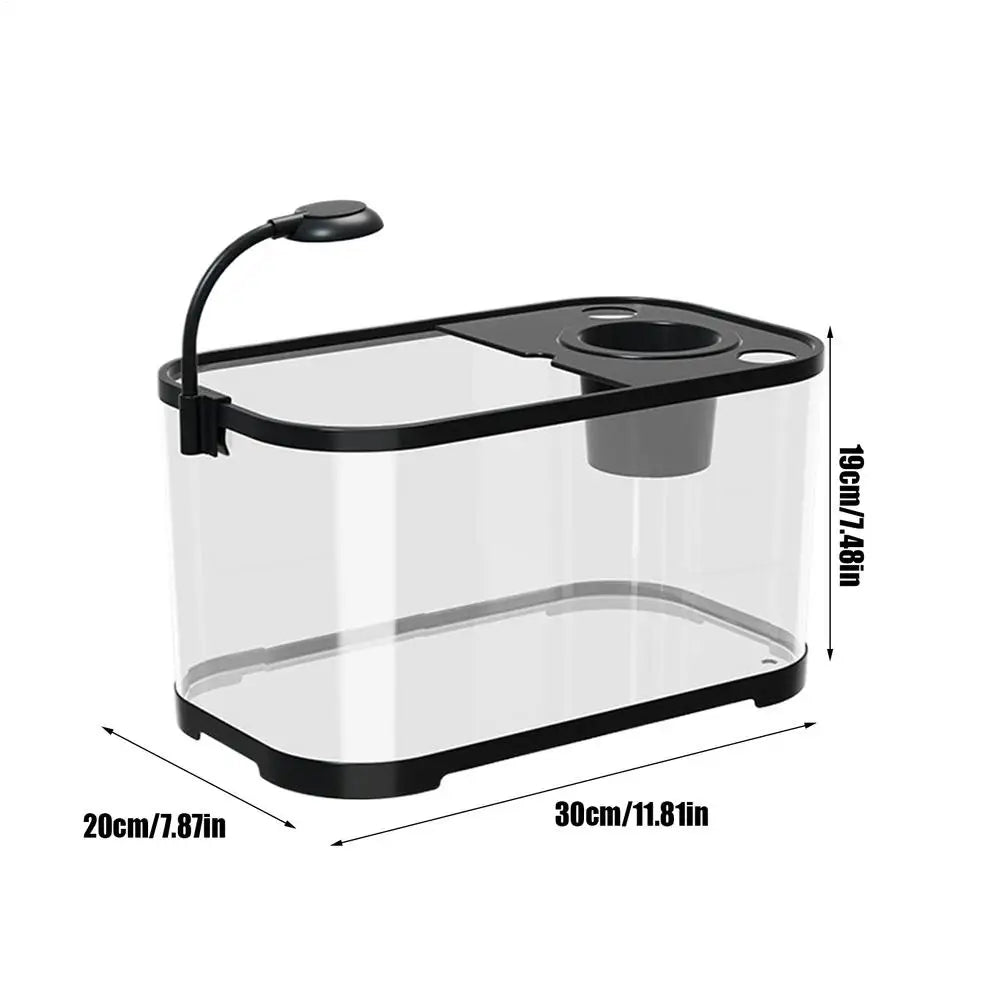 Aquarium Kit for Small Betta Fish - User-Friendly Desktop Tank for Home Use, Ideal for Betta Fish, Tortoises, and Frogs
