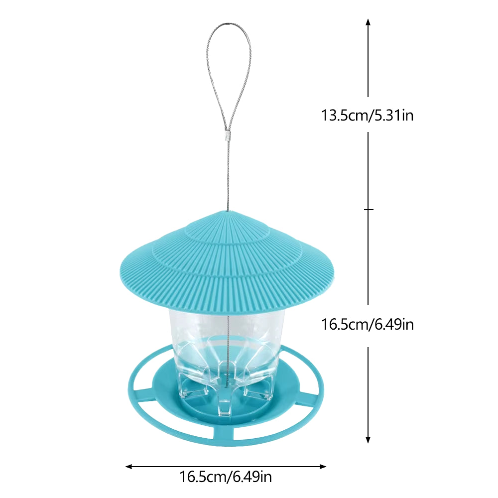 Automatic Outdoor Bird Feeder with Multi-Hole Dispenser and Hanging Nut Holder