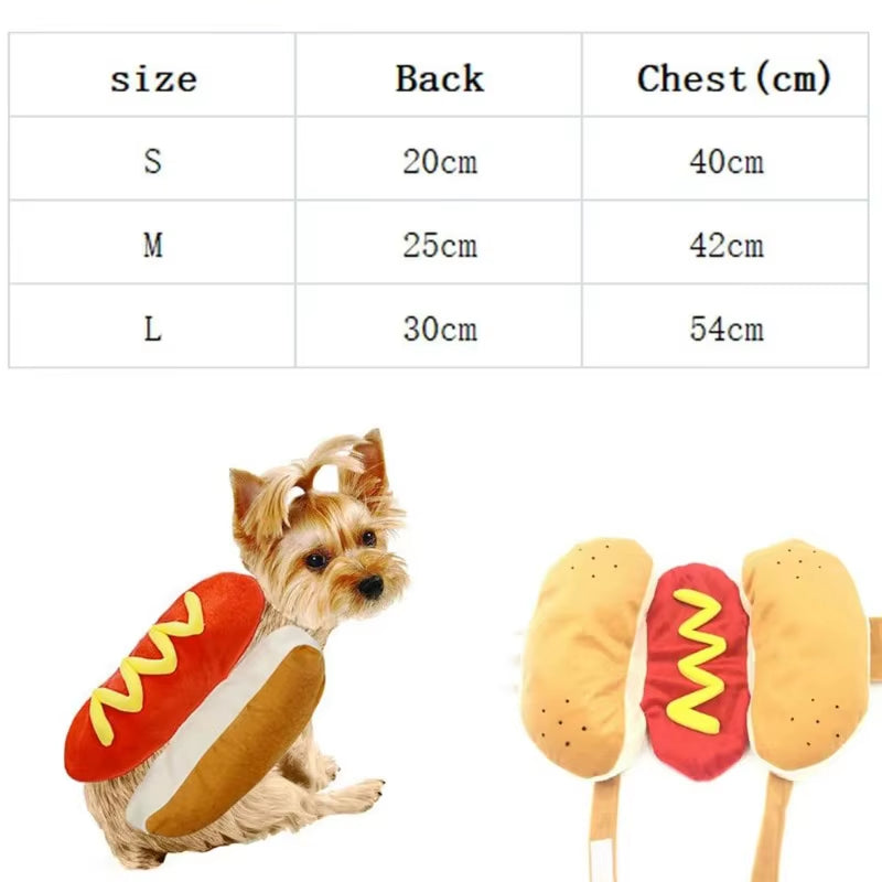 Dachshund-Inspired Hot Dog Halloween Costume - Adjustable Pet Apparel for Cats and Dogs