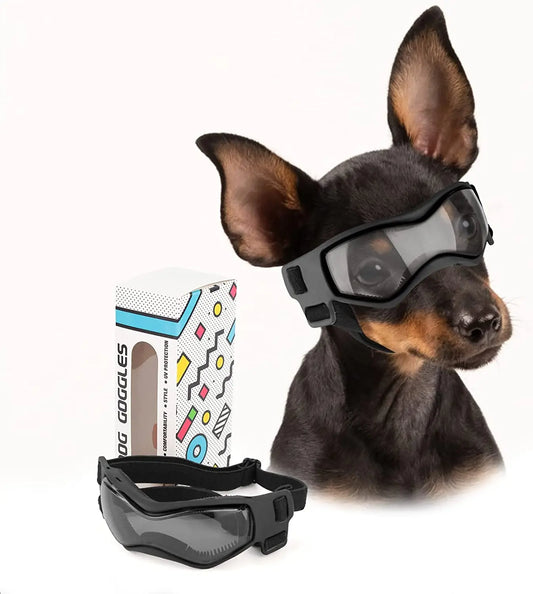 Premium Dog Sunglasses for Small Breeds - Ultimate UV Protection and Windproof Design with Adjustable Soft Frame for Small and Medium Dogs and Puppies