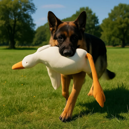Large Plush White Duck Dog Toy - Realistic Goose Design for Chewing and Play, Perfect for Pets