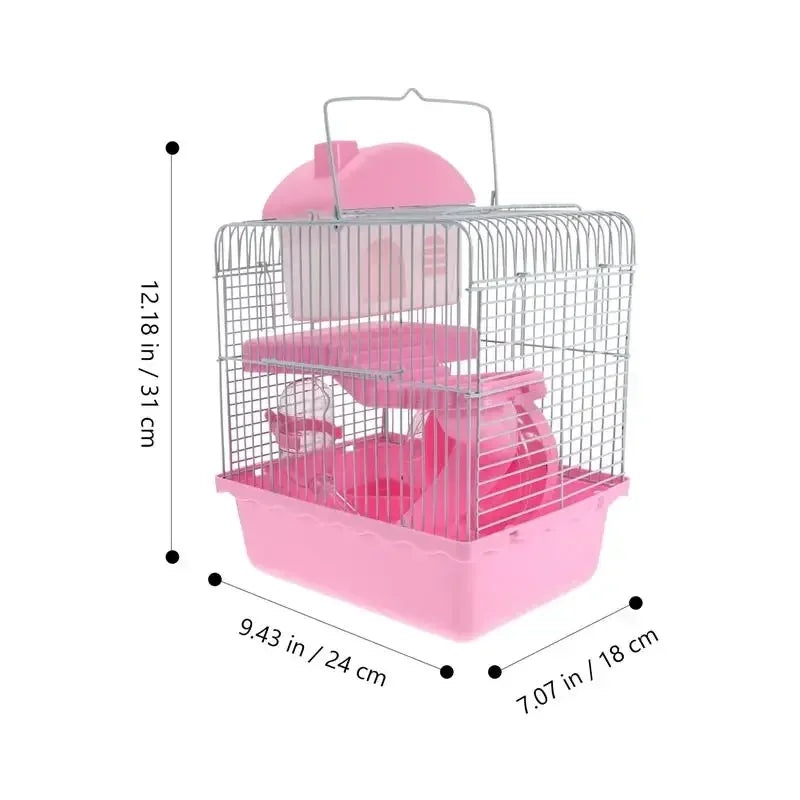 Double-Layer Luxury Hamster Habitat - Sturdy Castle Villa for Small Pets