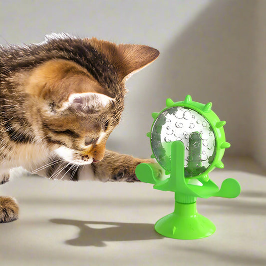 Interactive Cat Toy: Treat Dispensing Feeding Wheel for Enhanced Engagement
