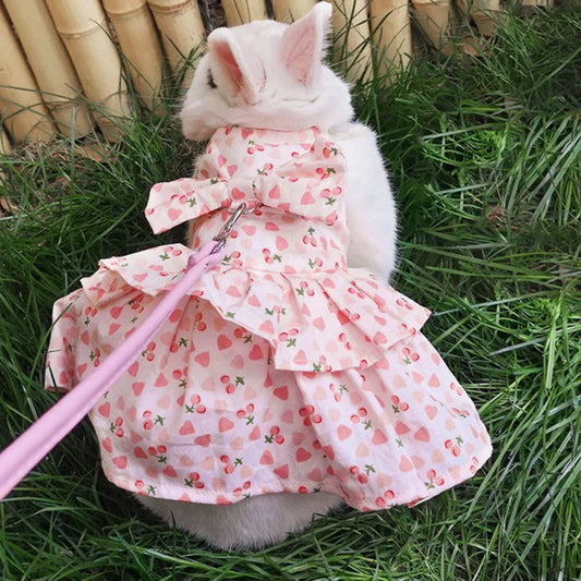 Soft Floral Harness and Leash Set for Small Pets - Perfect for Rabbits, Ferrets, Bunnies, and Hamsters