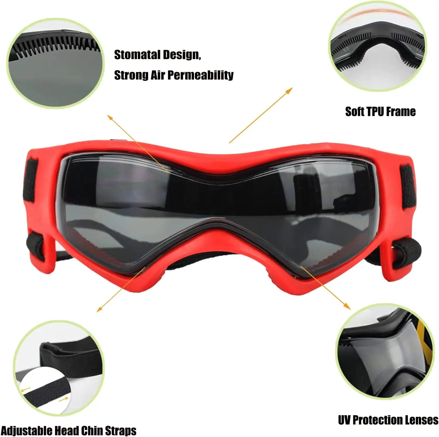 Premium Dog Sunglasses for Small Breeds - Ultimate UV Protection and Windproof Design with Adjustable Soft Frame for Small and Medium Dogs and Puppies