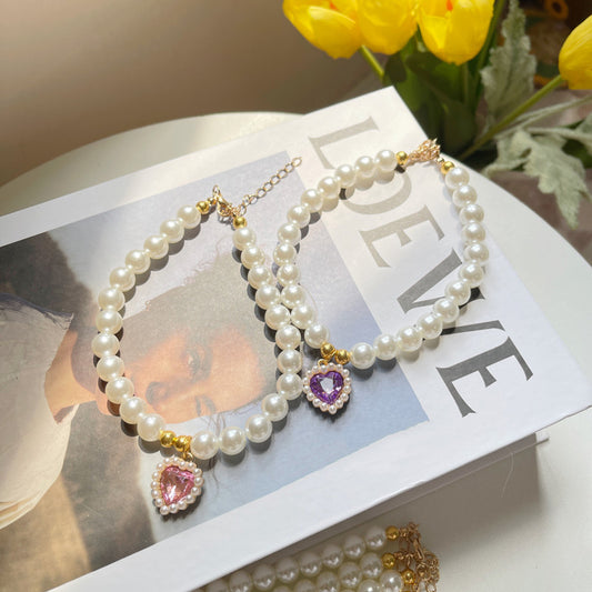 Elegant Retro Crystal Pendant Necklace for Pets - Sophisticated Jewelry for Cats and Dogs