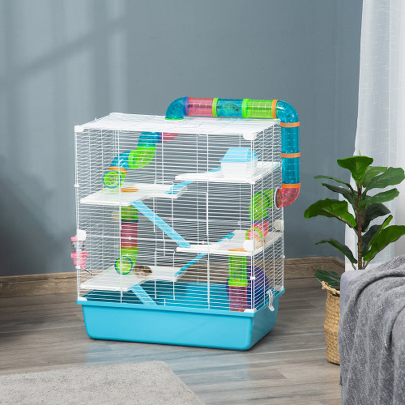 Oversized 23-Inch Hamster Cage with Tube and Tunnel, Featuring Portable Carrying Handle