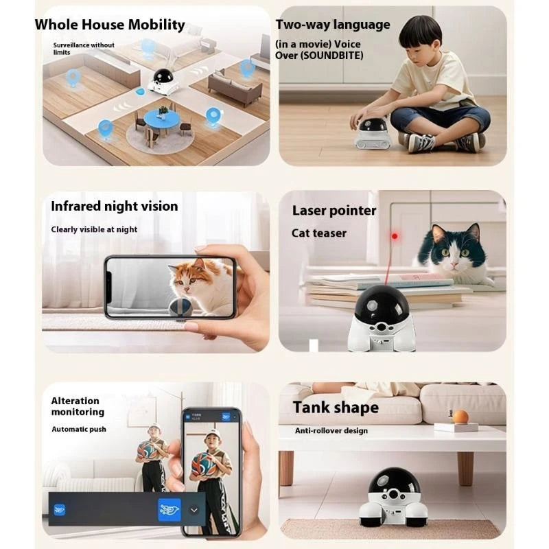 Advanced Real-Time Security Camera for Pets with 1080P Live Streaming and Two-Way Audio Communication