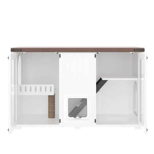 Large Cat Litter Box Enclosure With LED Light