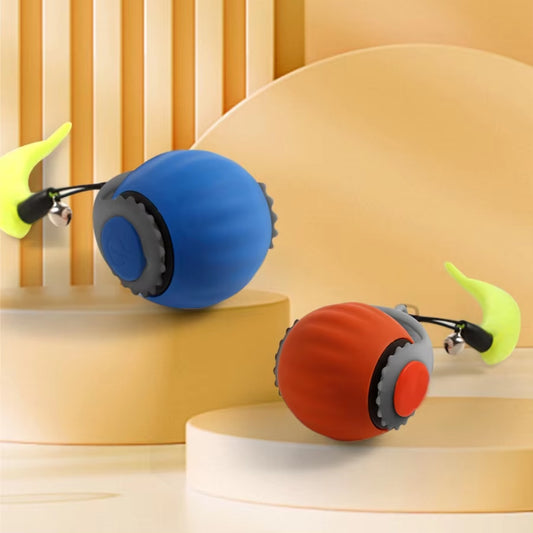 Interactive Automatic Rolling Ball Toy with Faux Tail for Cats and Dogs - Rechargeable Smart Pet Training Device Imitating Mouse Movement