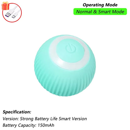 Interactive Rechargeable Cat Ball Toy with Tail - Automatic Rolling Smart Pet Plaything