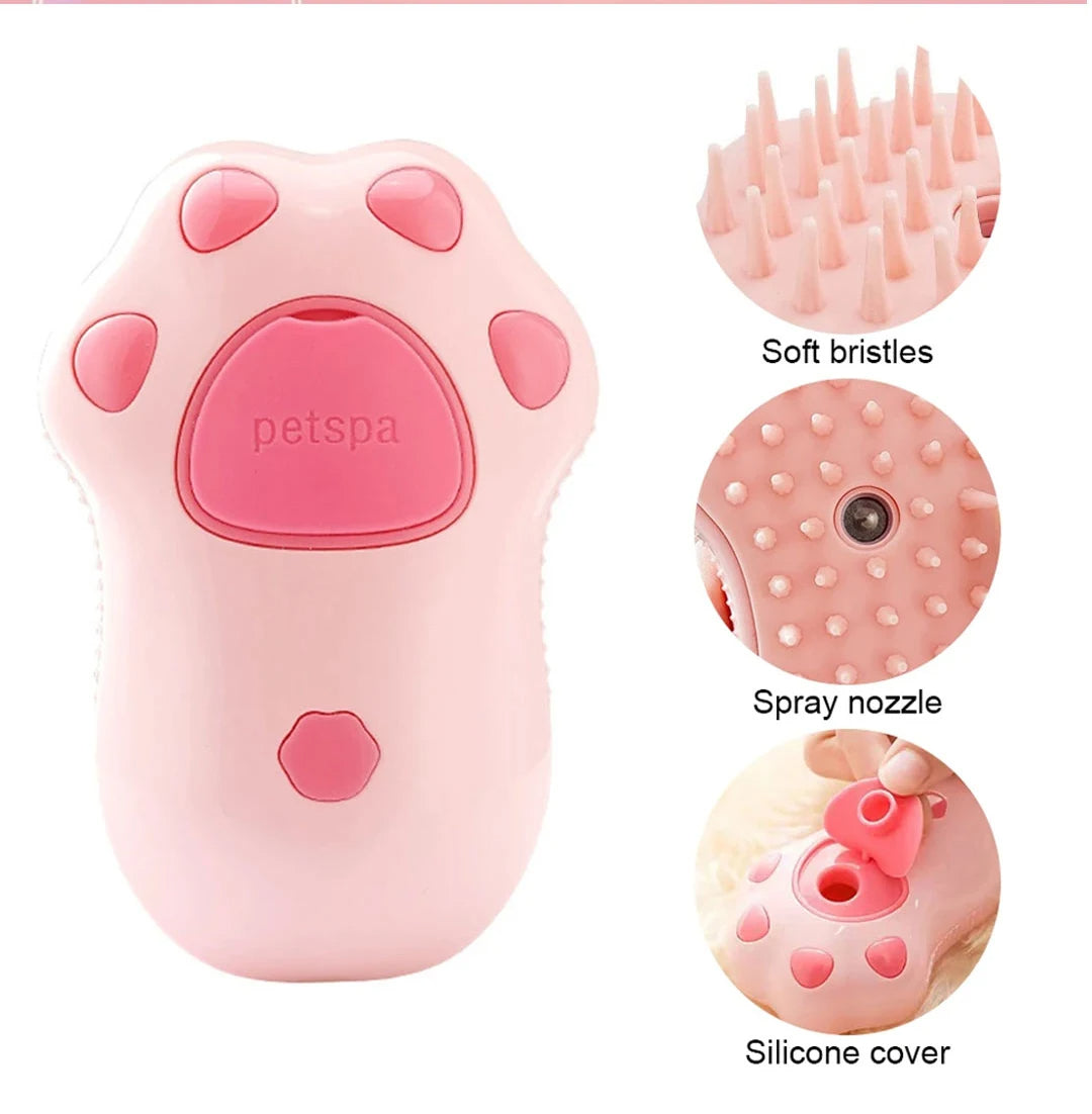3-in-1 Electric Pet Grooming Brush with Steam and Spray Function for Dogs and Cats