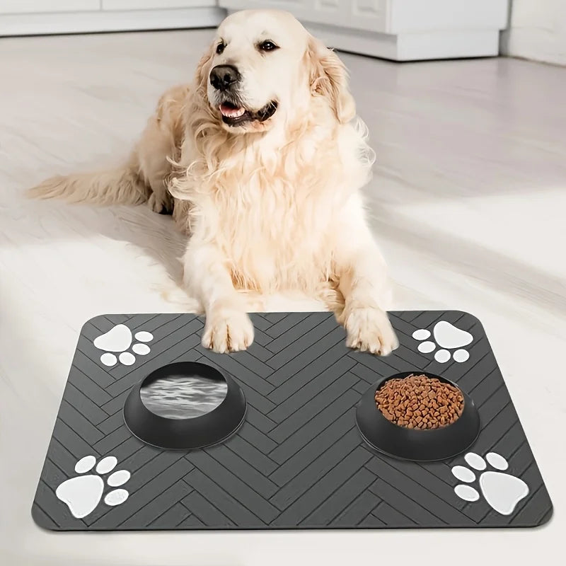 Waterproof Absorbent Pet Feeding Mat with Quick-Drying Technology and Non-Slip Rubber Base for Dogs and Cats