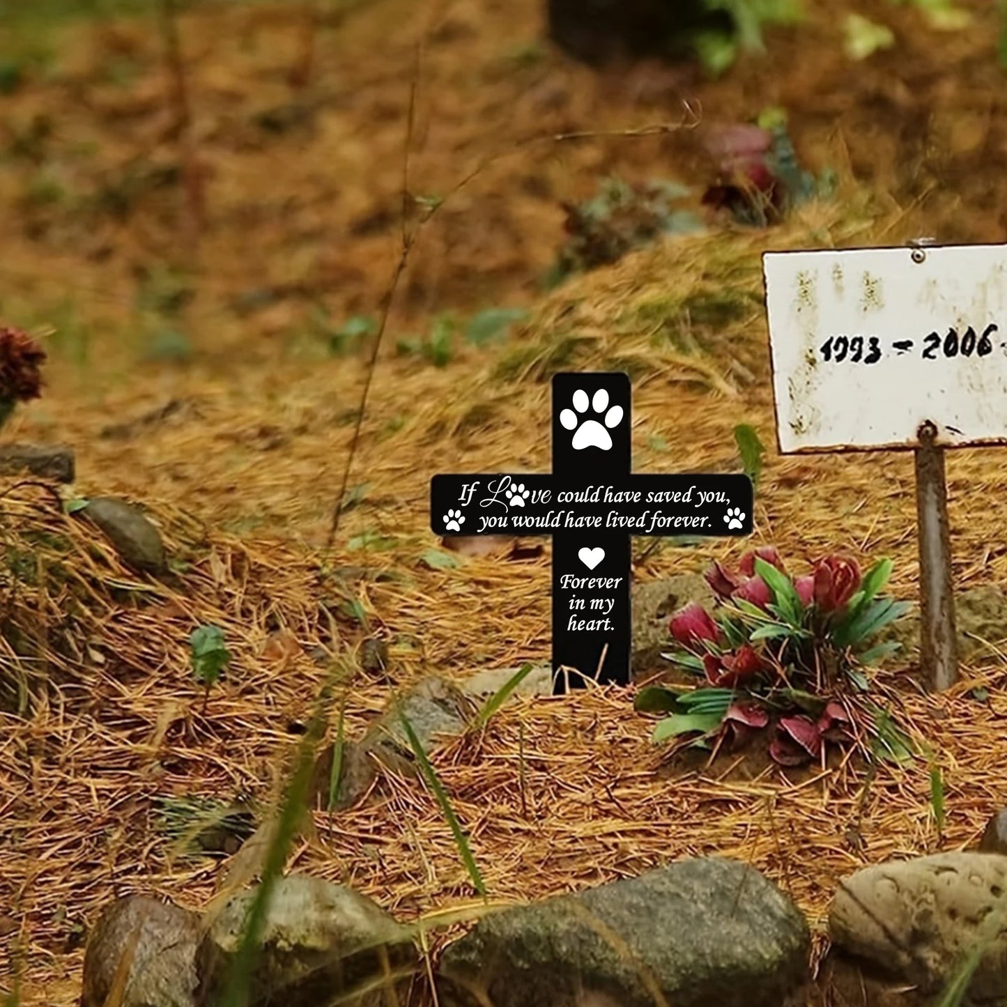 Outdoor Dog Memorial Plaque - Durable Waterproof Acrylic Grave Marker and Sympathy Garden Stake