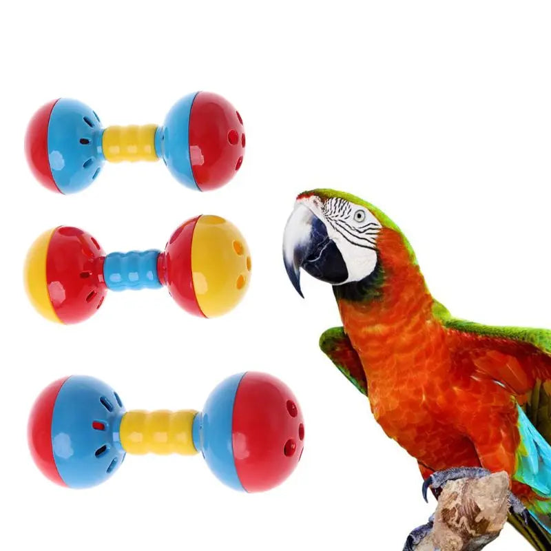 Engaging Interactive Dual Balls Parrot Toy for African Greys, Cockatoos, and Small to Medium Parrots - Colorful and Stimulating Playtime Experience