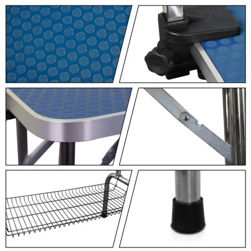36-Inch Professional Heavy-Duty Stainless Steel Folding Grooming Table for Pets