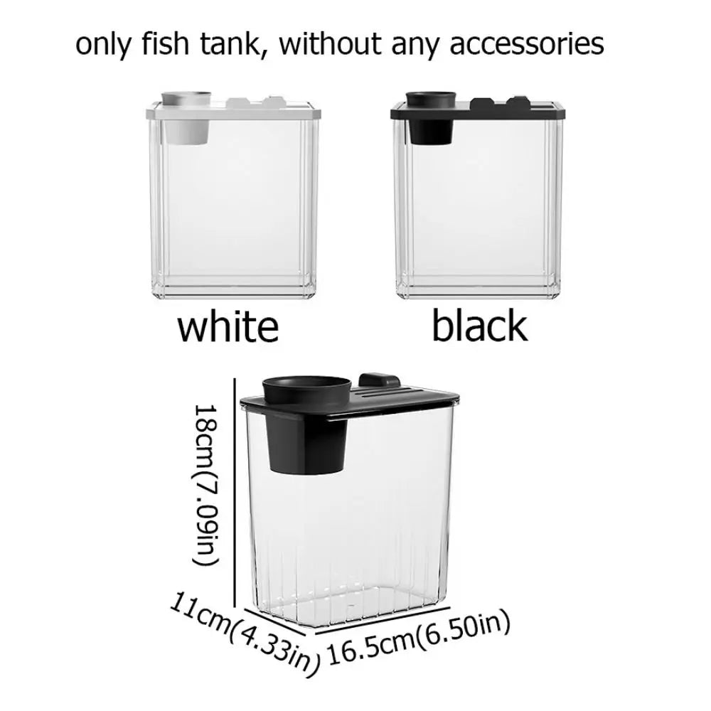 Removable Transparent Betta Fish Viewing Box with Cover - Versatile Tabletop Aquarium and Hydroponic Planter for Goldfish